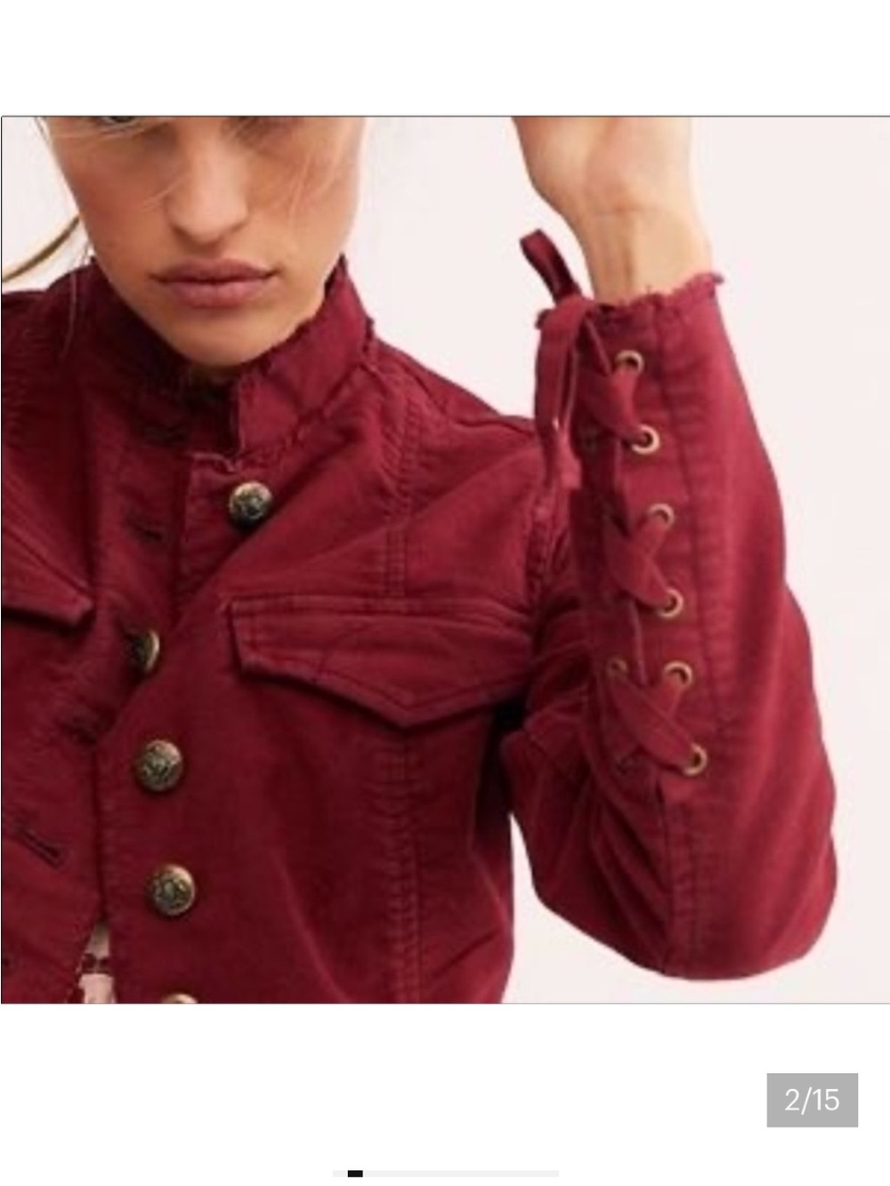 Free People Olive Green Ella Sergeant Jacket - Picture 7 of 12